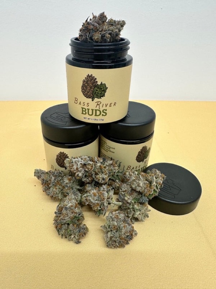 Bass River Buds jars with flower